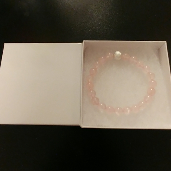 Rose Quartz Stone Bracelet - Picture 6 of 8